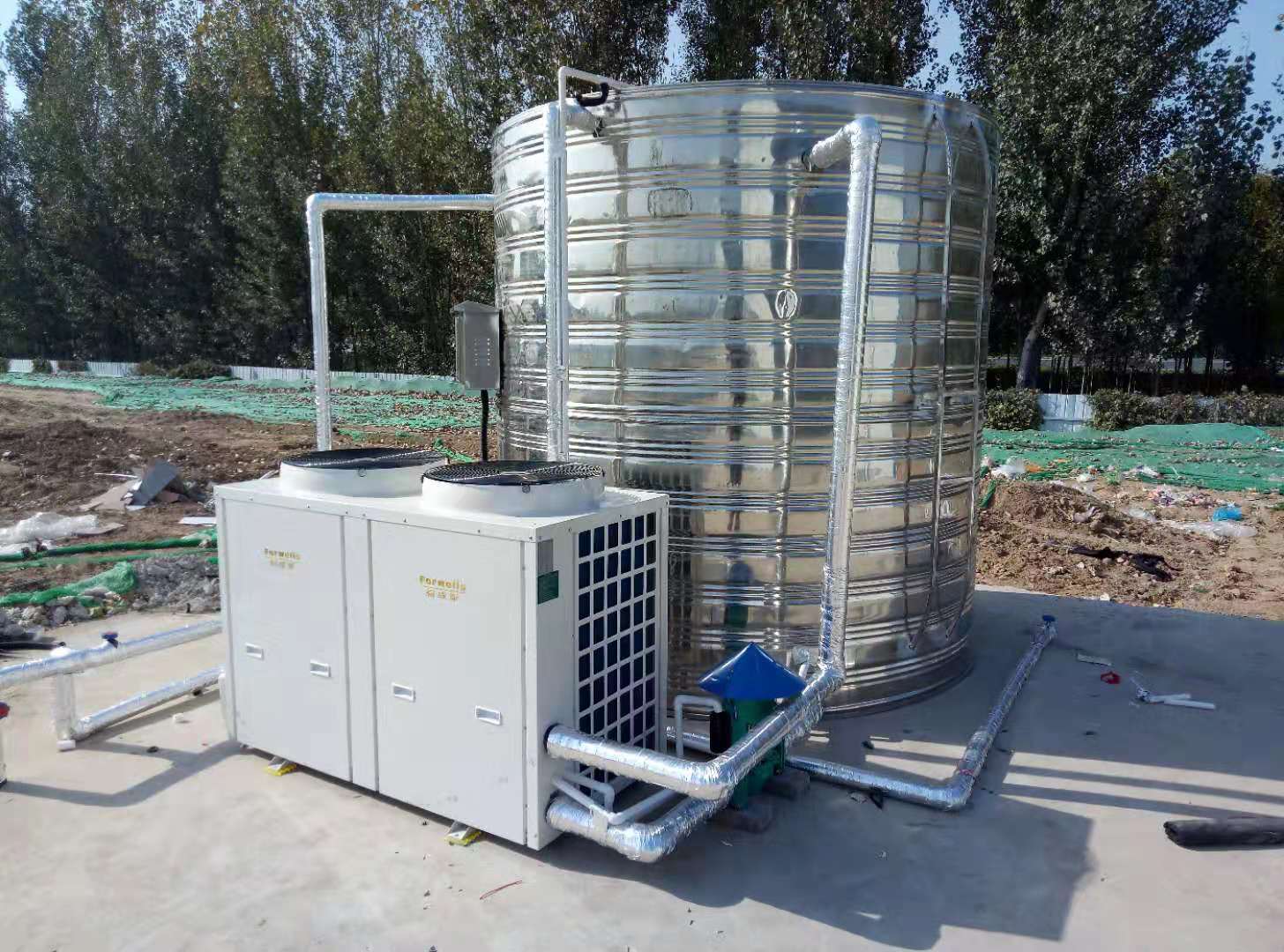 本公司簽約中國建筑**工程局熱水系統(tǒng)，安裝完畢！